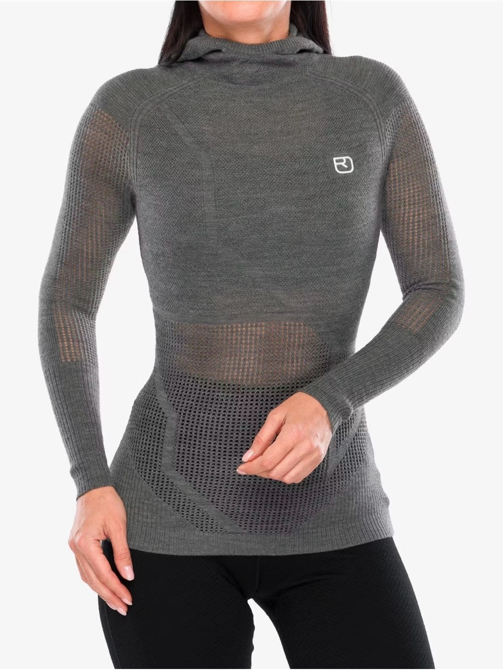 Ortovox Virgin Merino Wool Thermovent Hoody Women Shirt - Size XS - Gray